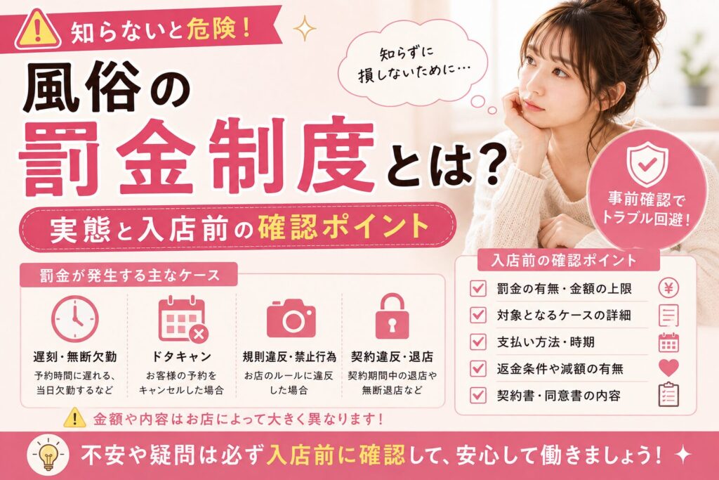風俗の罰金制度とは?実態と入店前の確認ポイント