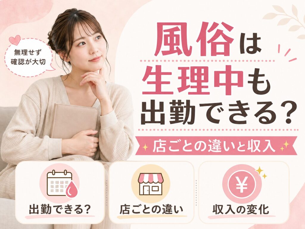 風俗嬢は生理中（月経）も出勤できる？当欠はまずいよね？