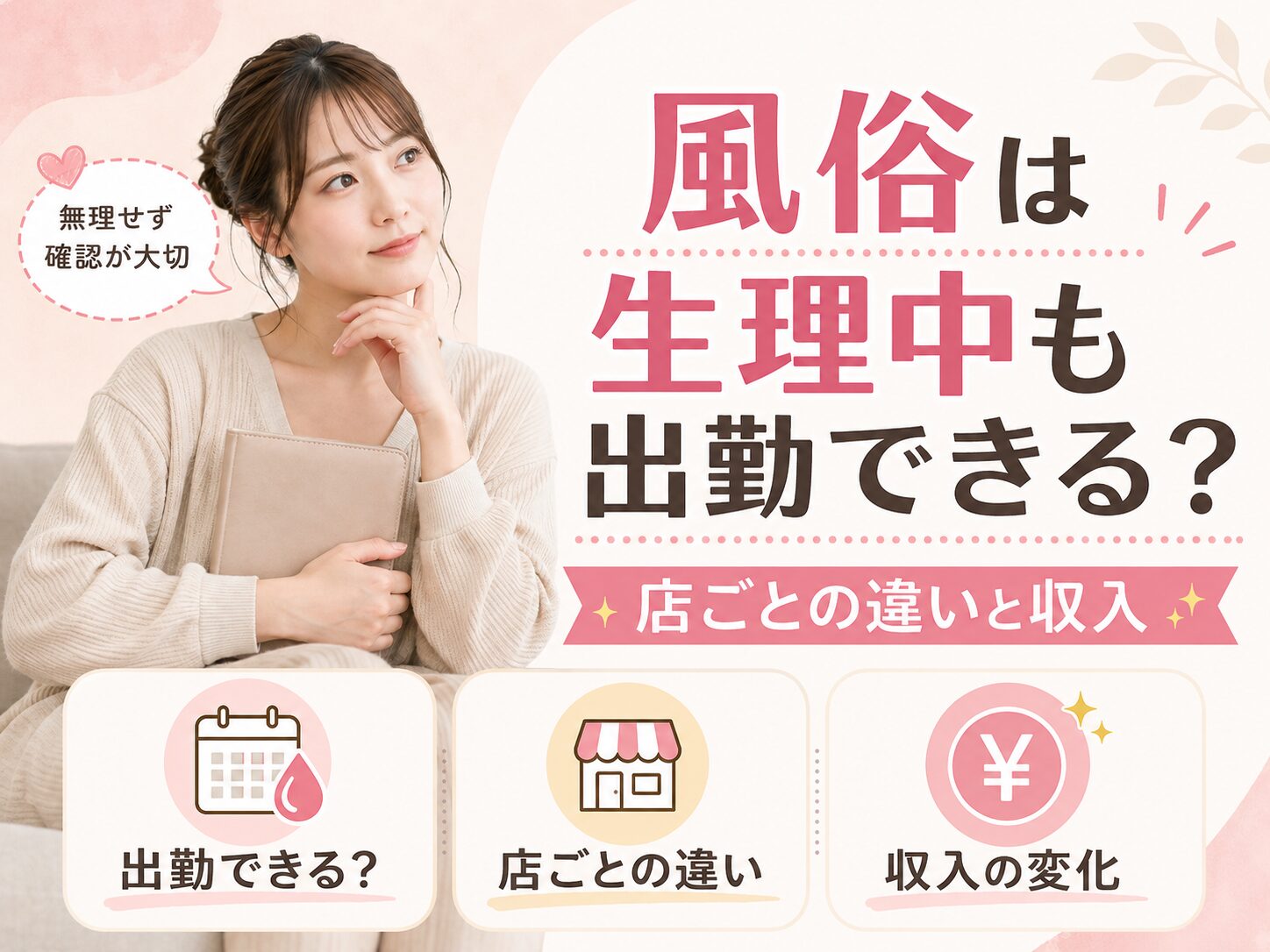 風俗嬢は生理中(月経)も出勤できる?当欠はまずいよね?