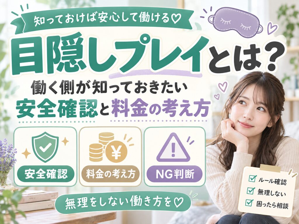 目隠しプレイとは？働く側が知っておきたい安全確認と料金の考え方