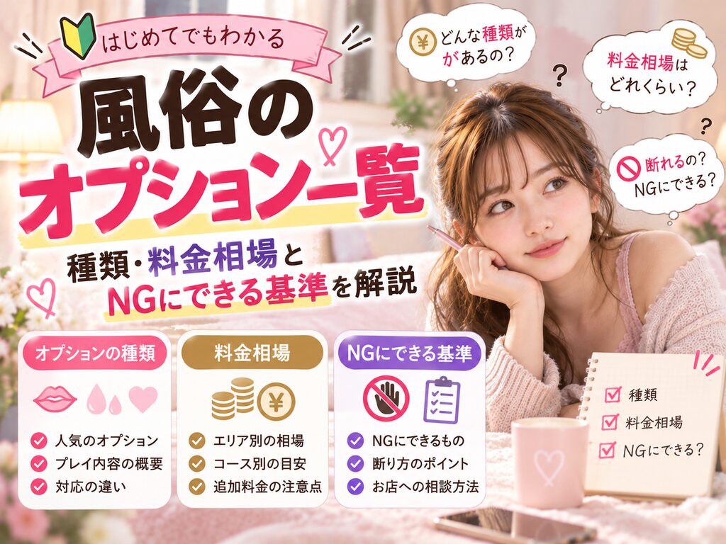 風俗のオプション一覧|種類・料金相場とNGにできる基準を解説