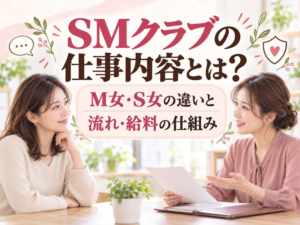 SMクラブの仕事内容とは?M女・S女の違いと流れ・給料の仕組み